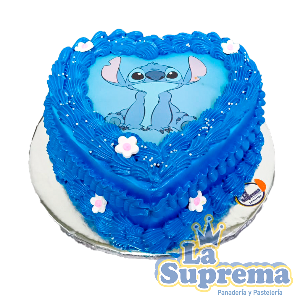 Stitch corazón oblea